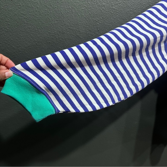 We The Free Free People Blue and White Striped Sweatshirt NWT - Picture 6 of 9